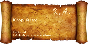 Knop Alex névjegykártya