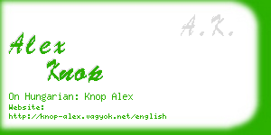 alex knop business card